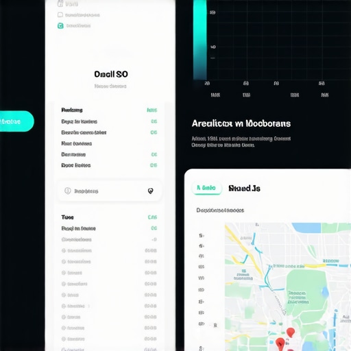 Advanced Local SEO Analytics Dashboard Screenshot of a digital analytics dashboard showing local SEO metrics, map overlays, and predictive analytics tools