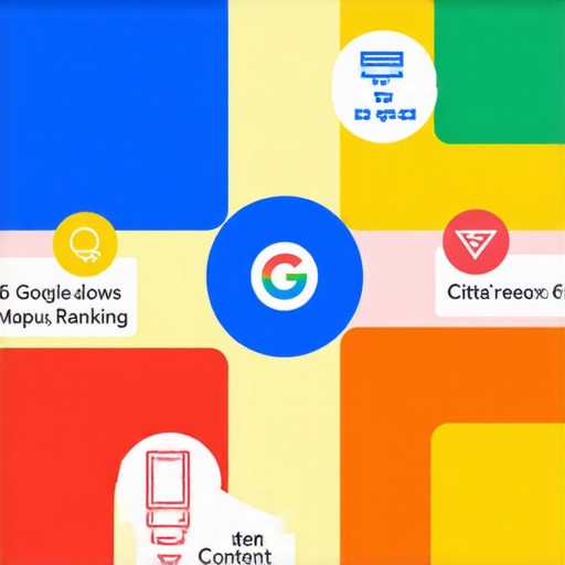 Diagram illustrating local SEO tasks and strategies for Google Maps ranking improvement.