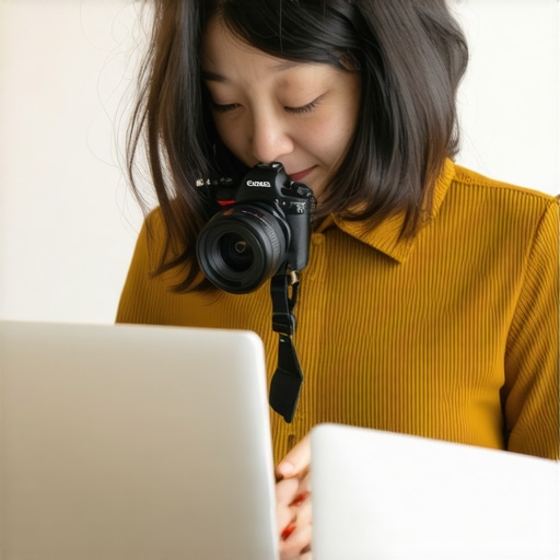 Business owner updating Google My Business profile on a laptop