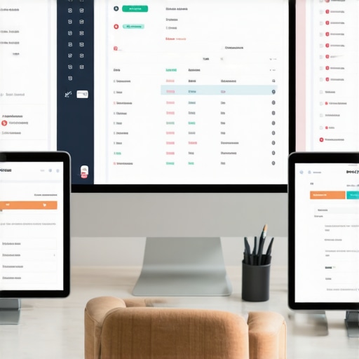 Person managing local SEO tools on computer for map ranking stability.