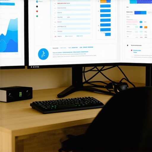 Multiple computer screens displaying local SEO analytics, citation statuses, and review management tools.