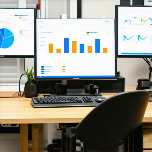 Multiple monitors displaying local SEO analytics dashboards, symbolizing ongoing SEO maintenance.