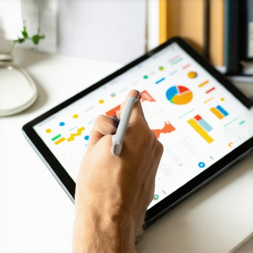 Person analyzing local SEO map strategy plans on a tablet