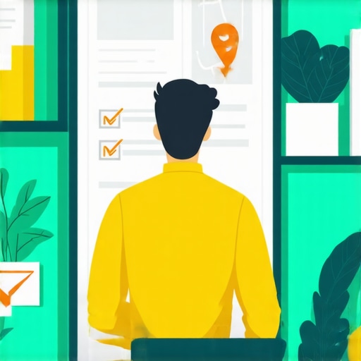 Business owner optimizing Google Map listing with checklist and digital tools