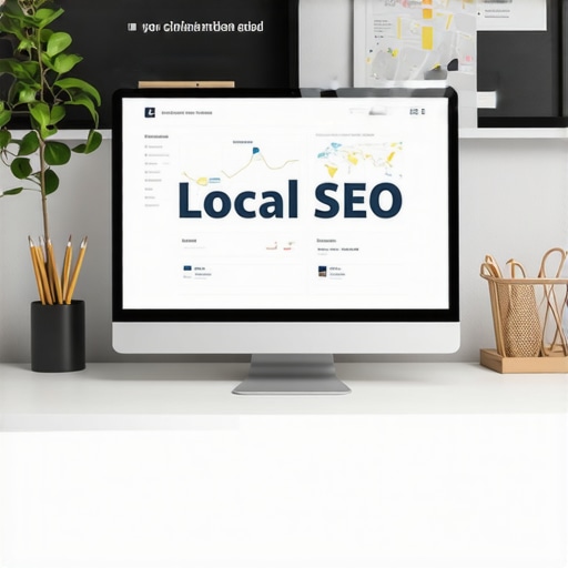 SEO Tools for Long-Term Map Ranking Maintenance Workstation showing SEO dashboard with maps and analytics