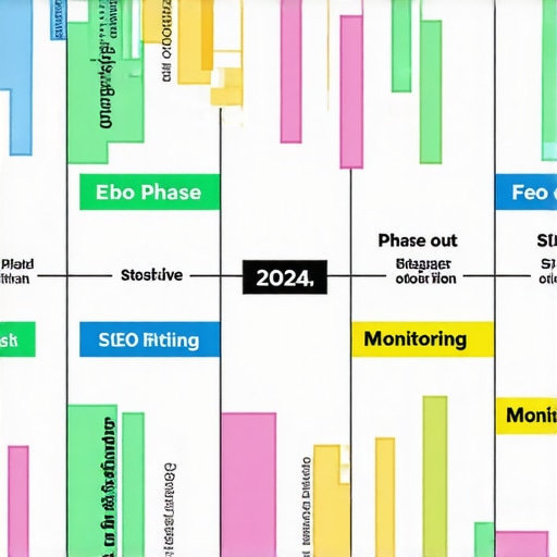 Diagram illustrating a comprehensive local SEO map with phases, task priorities, and monitoring processes.