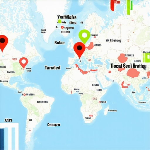 A graphic illustration of a strategic local SEO map with tasks and milestones highlighted