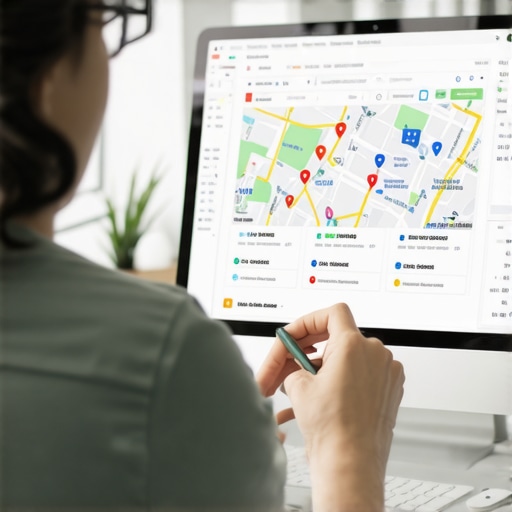 Person analyzing business profile data for local SEO improvements
