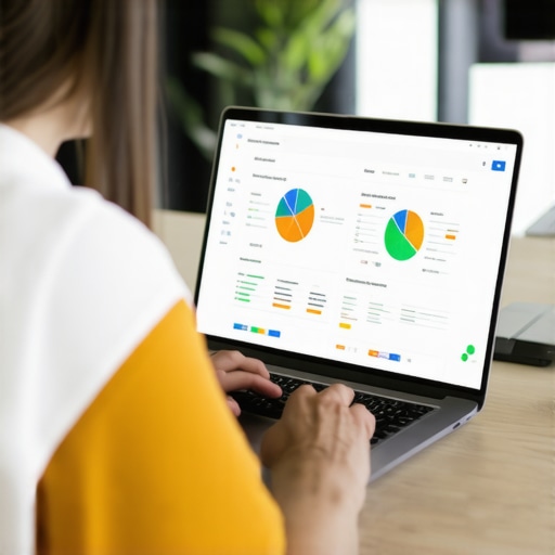 Person analyzing local SEO data on a laptop