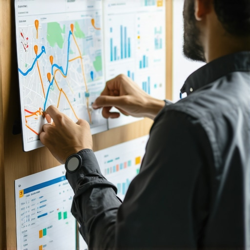 Business owner reviewing map analytics to identify proximity gaps