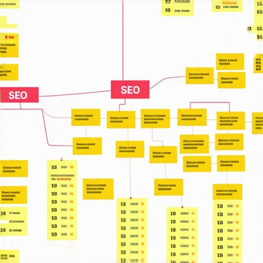Diagram showing a structured map of local SEO tasks with links and priorities.