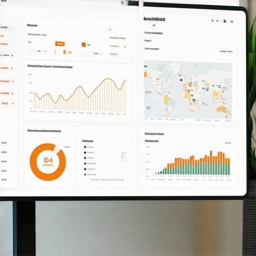 Close-up of a computer screen showing local SEO performance metrics and maps.