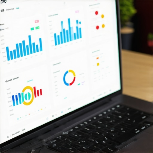 Person analyzing local SEO performance metrics on a laptop screen