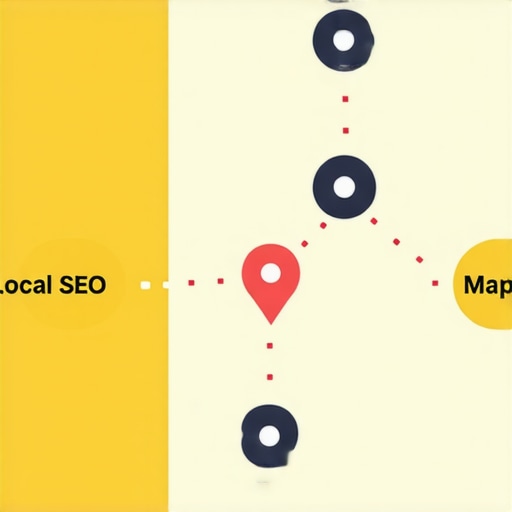Diagram showing strategy map with key local SEO tasks and impact areas