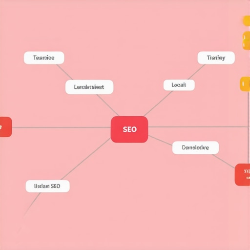 Diagram showing interconnected tasks in a local SEO strategy map